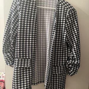 SHEIN Monochrome Houndstooth Blazer